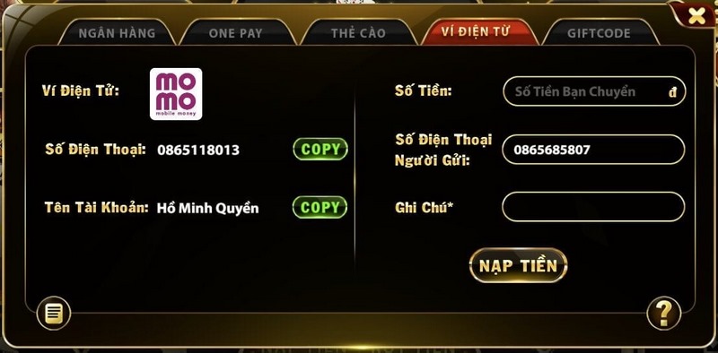 hình thức ví điện tử rất dễ dàng